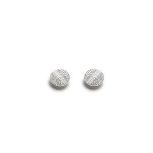 MAEL. Small round textured earrings in sterling silver. Handmade jewelry